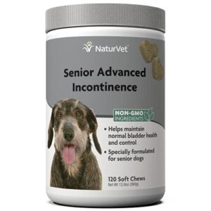 NaturVet Senior Advanced Incontinence Dog Supplement – Helps Support Dog’s Bladder Control, Normal Urination – Includes Synergistic Blend of Botanicals