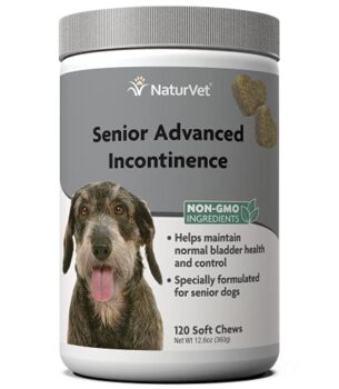 NaturVet Senior Advanced Incontinence Dog Supplement – Helps Support Dog’s Bladder Control, Normal Urination – Includes Synergistic Blend of Botanicals