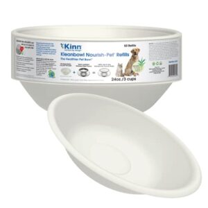 Kinn Disposable Cat Bowls, Dog Bowls for Food and Water, Compostable Refills for Kleanbowl Non-Skid Stainless Steel Frame Feeding Pet Bowl