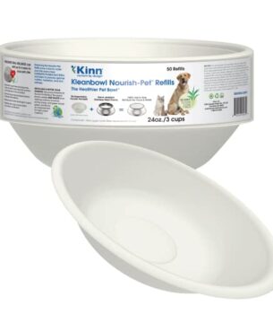 Kinn Disposable Cat Bowls, Dog Bowls for Food and Water, Compostable Refills for Kleanbowl Non-Skid Stainless Steel Frame Feeding Pet Bowl