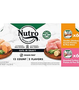 Nutro Grain Free Variety Pack Tender Chicken, Sweet Potato, Pea Stew & Roasted Turkey Wet Dog Food