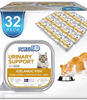 Forza10 Actiwet Urinary Cat Food, Canned Salmon Fish Flavor Urinary Tract Health Cat Food Wet, Vet Approved for Urinary Health, for Adult Cats, 3.5 Ounce