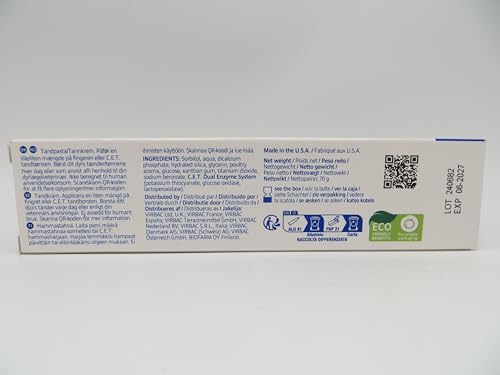 Virbac C.E.T. Enzymatic Toothpaste, Eliminates Bad Breath by Removing Plaque & Tartar Buildup, Best Pet Dental Care Toothpaste, Poultry Flavor, 2.5 oz tube - Image 6