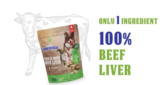 Nutri Bites Freeze Dried Beef Liver Dog & Cat Treats | Healthy Pet Training Treats or Food Topper | All Natural, Single Ingredient, High Protein | Premium Bulk Large Size Pack (27 OZ) - Image 3