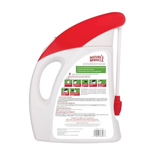 Nature's Miracle Urine Destroyer Plus for Dogs with Flip & Go Sprayer, 64 Ounces, Enzymatic Formula for Dogs Powers Out Tough Dog Urine Messes and Yellow, Sticky Residue - Image 2