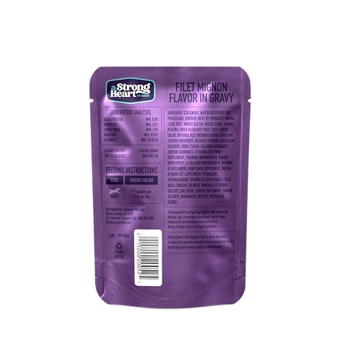 A Strong Heart Wet Dog Food Pouches, Filet Mignon Flavor in Gravy, 3.5 oz Pouches (Pack of 24), Made in The USA with Real Filet Mignon - Image 3
