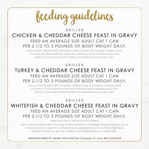 Purina Fancy Feast Delights with Cheddar Grilled Chicken, Turkey or Whitefish and Cheddar Cheese Feast in Gravy Wet Cat Food Variety Pack - (Pack of 24) 3 oz. Cans - Image 10