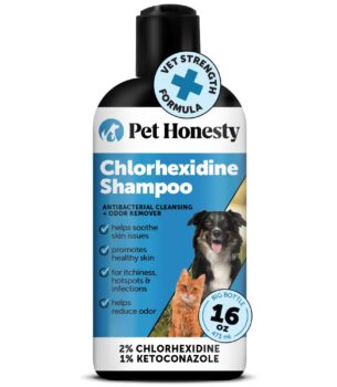Chlorhexidine Cat & Dog Seasonal Itch Relief Shampoo, for Allergies, Itching, Skin and Coat Supplement, Helps Shedding, Hot Spots, Deodorizing Dog Shampoo & Grooming Supplies,16oz