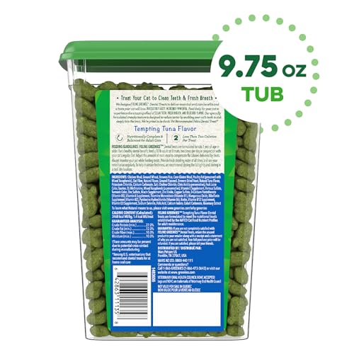 Greenies Feline Adult Dental Cat Treats, Tempting Tuna Flavor, 9.75 oz. Tub - Image 2