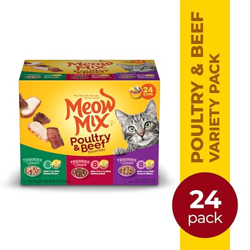 Meow Mix Tenders in Sauce Wet Cat Food, Poultry & Beef Variety Pack, 2.75 Ounce Cup (Pack of 24) - Image 2