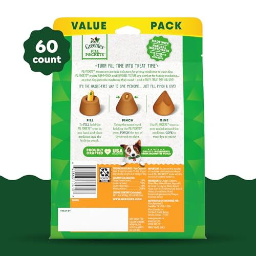 Greenies Pill Pockets for Dogs Large Size, Soft Dog Treats, Chicken Flavor, 15.8 oz. Pouch (60 Treats) - Image 2