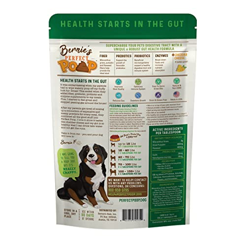 Perfect Poop Digestion & General Health Supplement for Dogs: Fiber, Prebiotics, Probiotics & Enzymes Relieve Digestive Conditions, Optimize Stool, and Improve Health (Cheddar Cheese, 12.8 oz) - Image 2