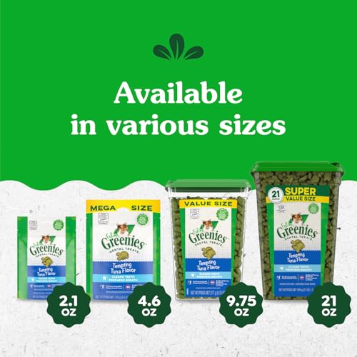 Greenies Feline Adult Dental Cat Treats, Tempting Tuna Flavor, 9.75 oz. Tub - Image 13