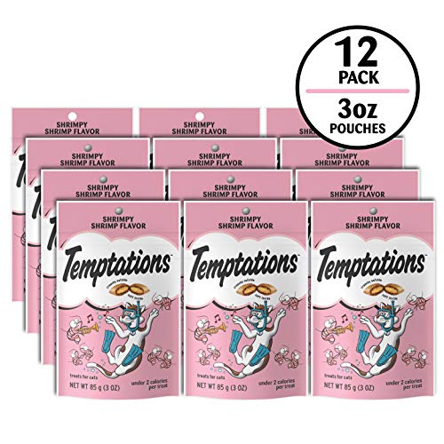 Temptations Classic Crunchy and Soft Cat Treats, Shrimpy Shrimp Flavor, 3 oz. Pouch (Pack of 12) - Image 2