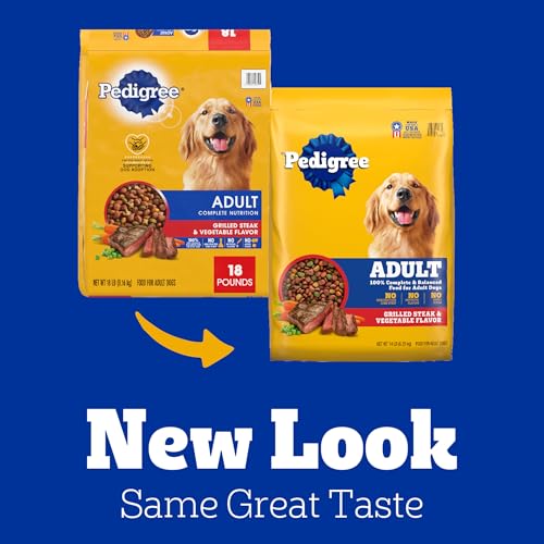 Pedigree Complete Nutrition Adult Dry Dog Food, Grilled Steak & Vegetable Flavor, 18 lb. Bag - Image 2