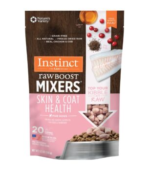 Instinct Raw Boost Mixers Skin & Coat Health Freeze-Dried Dog Food Topper, 5.5 oz. Bag