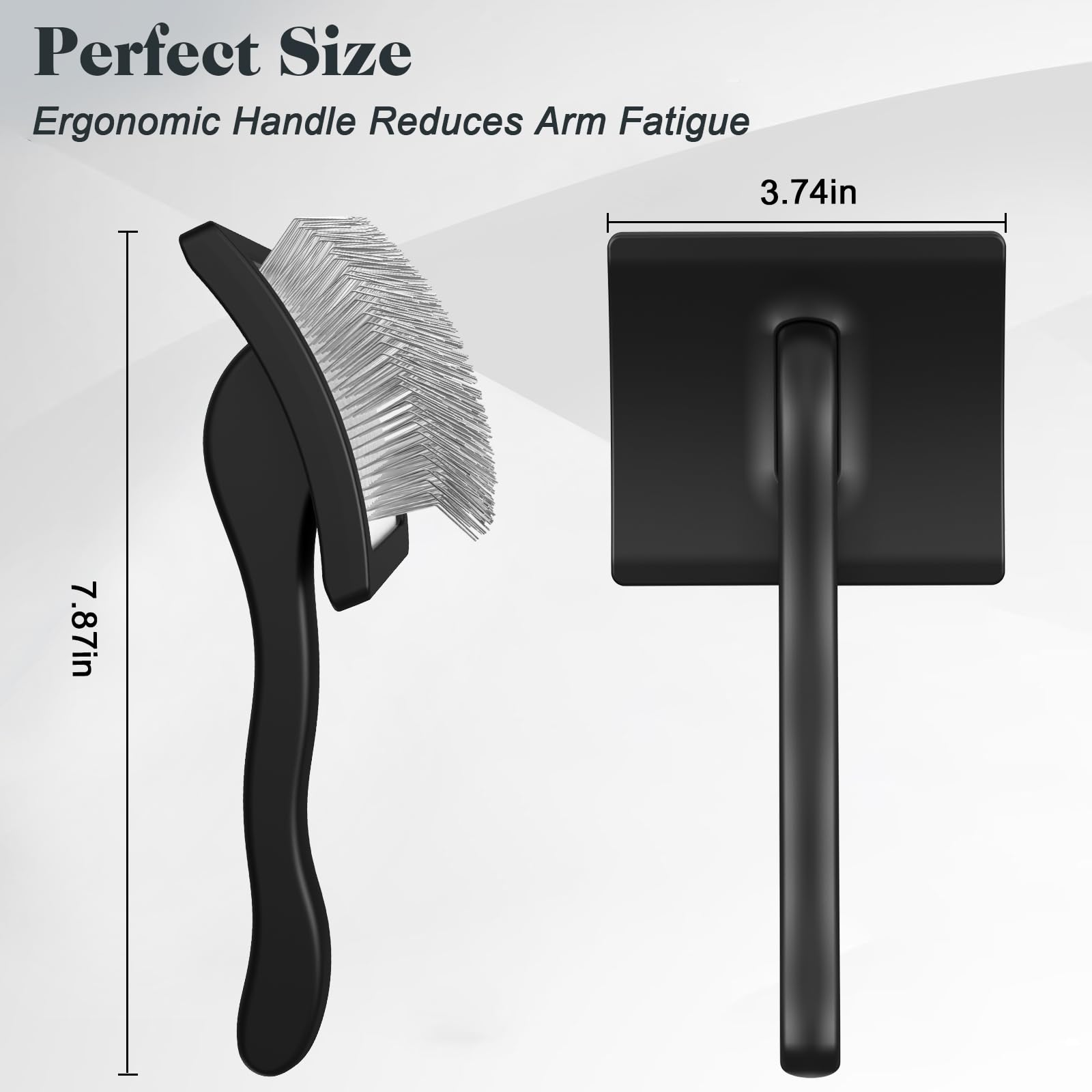 2PCS Slicker Brush for Dogs & Pet Comb,Professional Dog Grooming Brush (Goldendoodles,Poodles,Labradoodles) with Extra Long Pins to Effectively Remove Tangles, Knots and Mats (Black Large) - Image 6