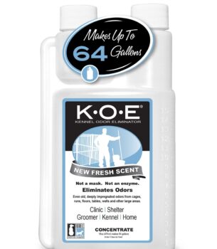 Odorcide K.O.E Kennel Odor Eliminator Concentrate ? For Cages, Runs & More ? For Home & Kennel w/Safe, Non-Enzymatic Formula (Fresh Scent, 16 oz)