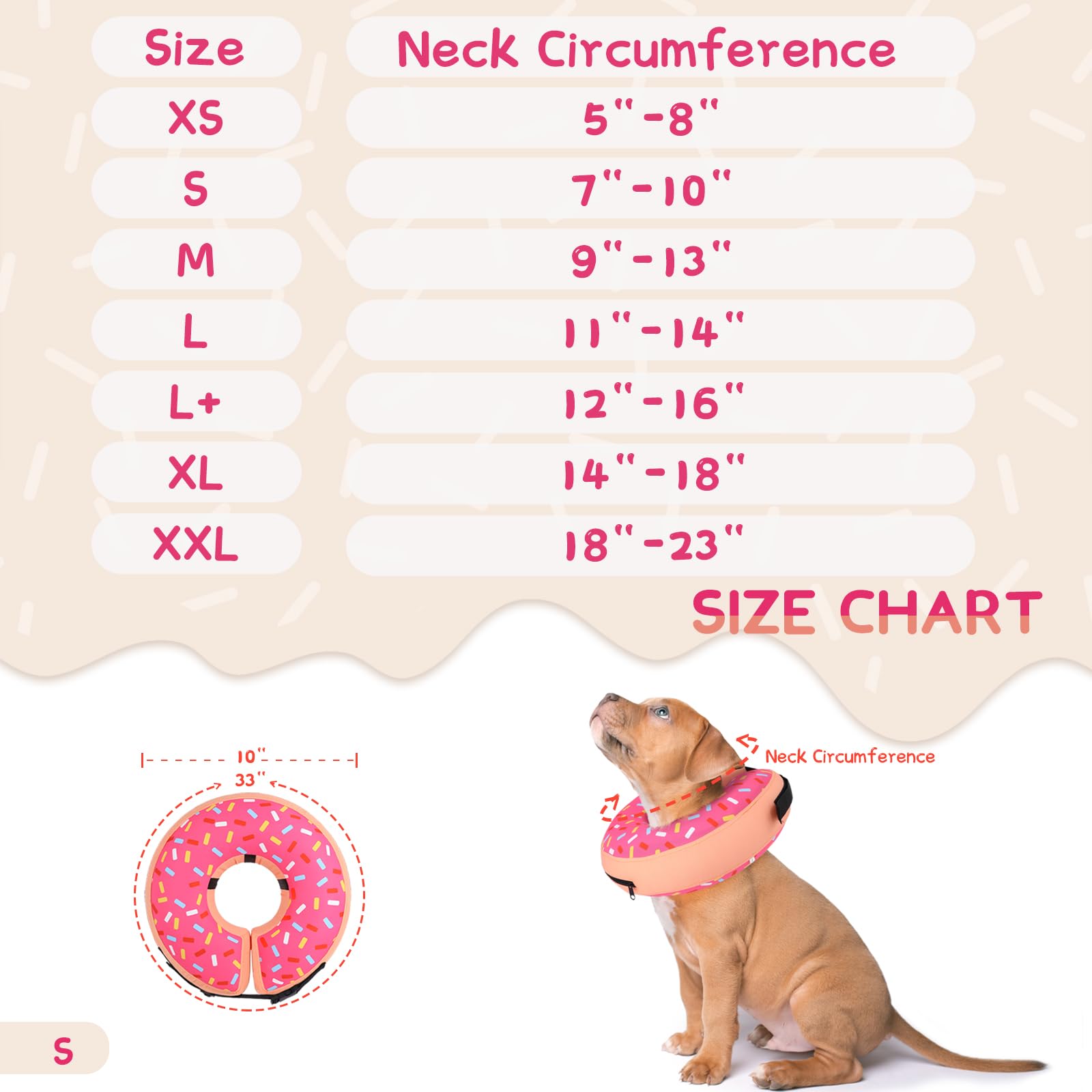 Supet Inflatable Dog Cone Collar Alternative After Surgery, Doggie Neck Donut Collar Recovery ECollar for Post Surgery, Soft Dog Cone for Small Medium Puppies Cats - Image 6