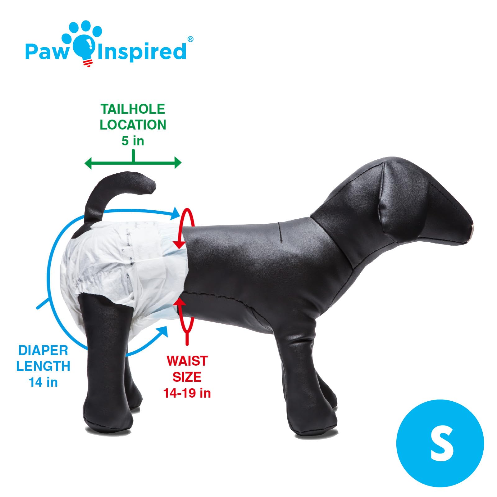 Paw Inspired 32ct Disposable Dog Diapers | Female Dog Diapers Ultra Protection | Diapers for Dogs in Heat, Excitable Urination, or Incontinence (Small) - Image 5