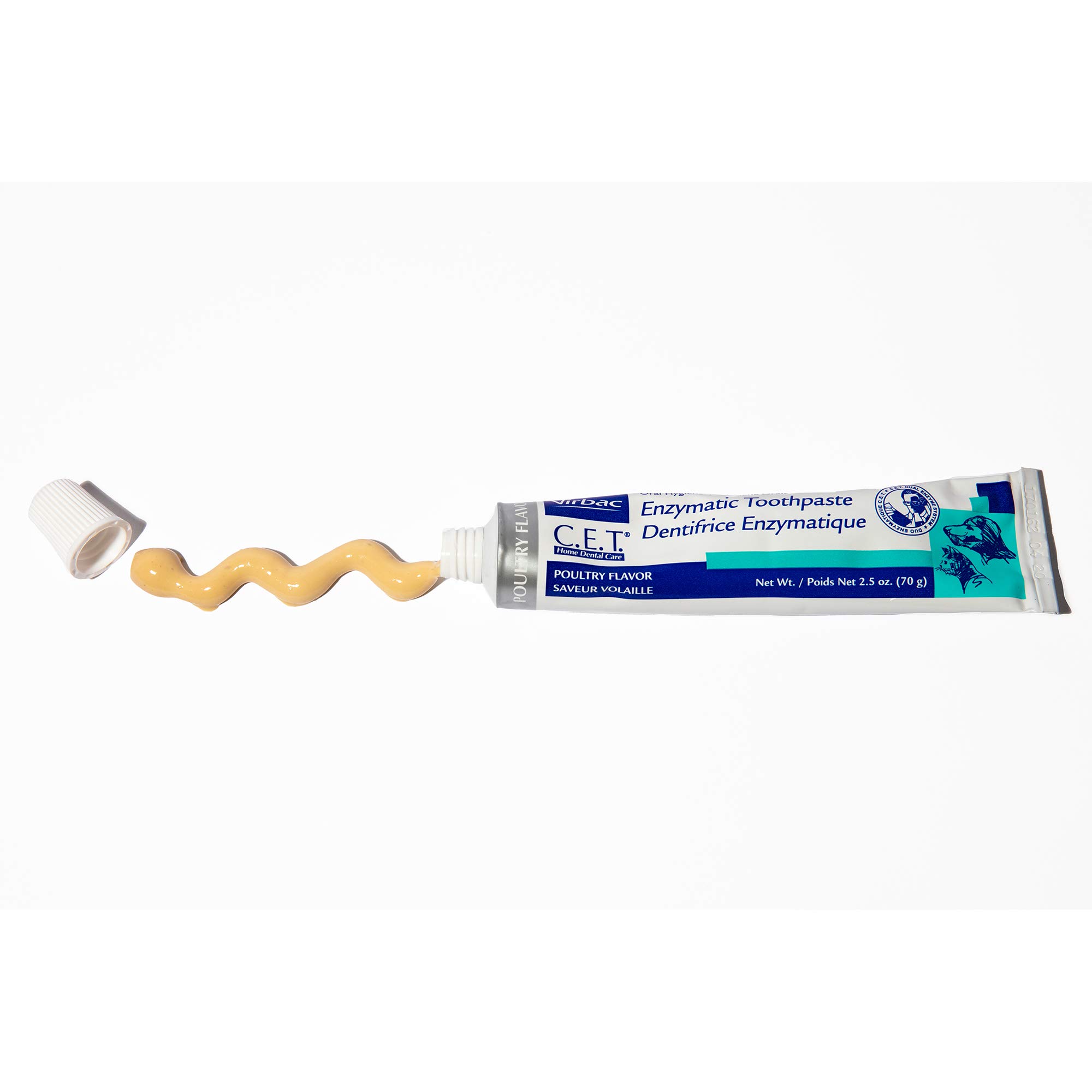 Virbac C.E.T. Enzymatic Toothpaste, Eliminates Bad Breath by Removing Plaque & Tartar Buildup, Best Pet Dental Care Toothpaste, Poultry Flavor, 2.5 oz tube - Image 2