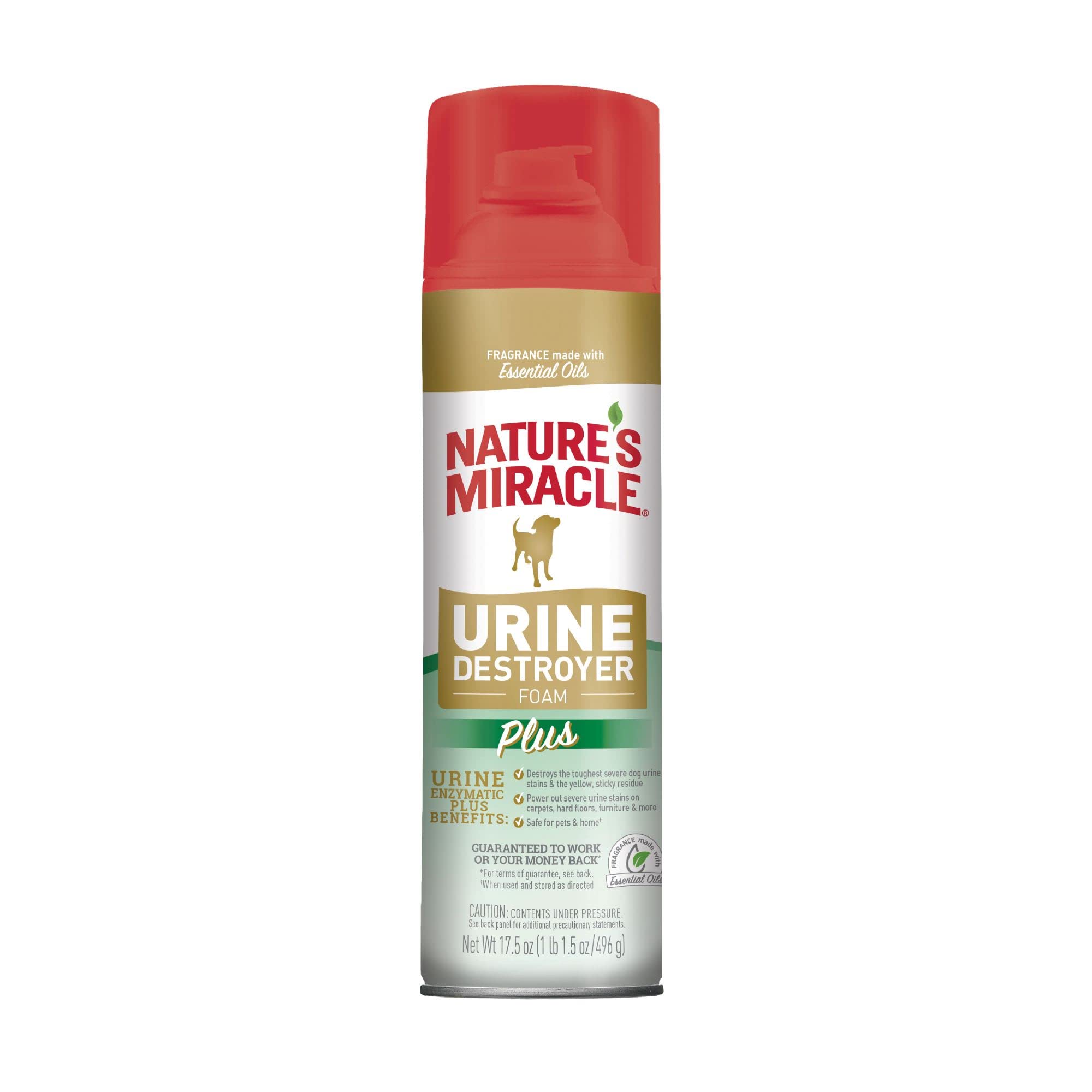 Nature's Miracle Urine Destroyer Plus for Dogs, Enzymatic Formula for Severe Dog Urine Stains, 17.5 oz