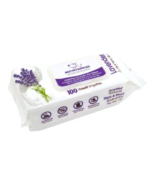 Best Pet Supplies Pet Wipes for Dogs - Dog Wipes Cleaning Deodorizing, for Coats, Ears, Paws - Calming Lavender, Aloe Vera, 100 Count