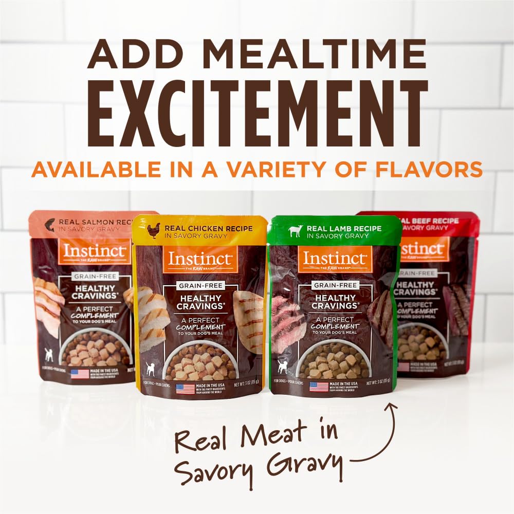 Instinct Healthy Cravings Natural Wet Dog Food Topper, Grain Free Recipe - Real Beef, 3 oz. Pouches (Pack of 24) - Image 7