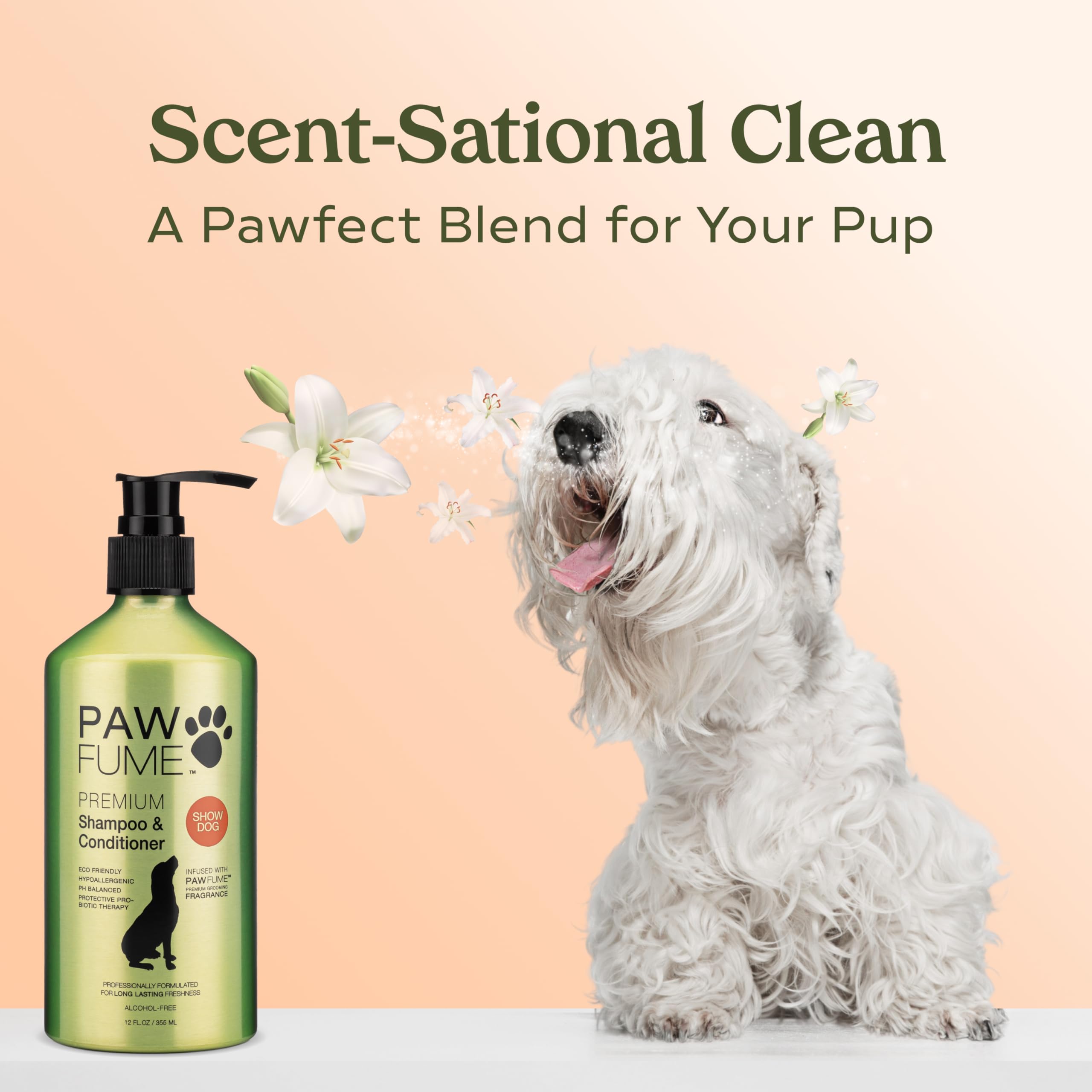 PAWFUME Deshedding Dog Shampoo and Conditioner, Show Dog, 1-Pack ? Nourish & Detangle for Silky Soft Coat ? Probiotic, Deep-Cleaning, pH-Balanced Formula ? Salon-Quality Shampoo for Dogs - Image 7