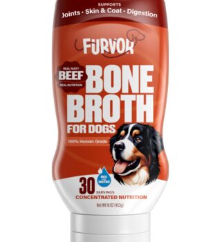 Beef Bone Broth Concentrate for Dogs - Collagen Protein Supplement - Digestion, Mobility, Coat, Immune System, Joints - Healthy Dog Food Gravy Topper - Human Grade, Made in USA (16 oz, 30 Servings)