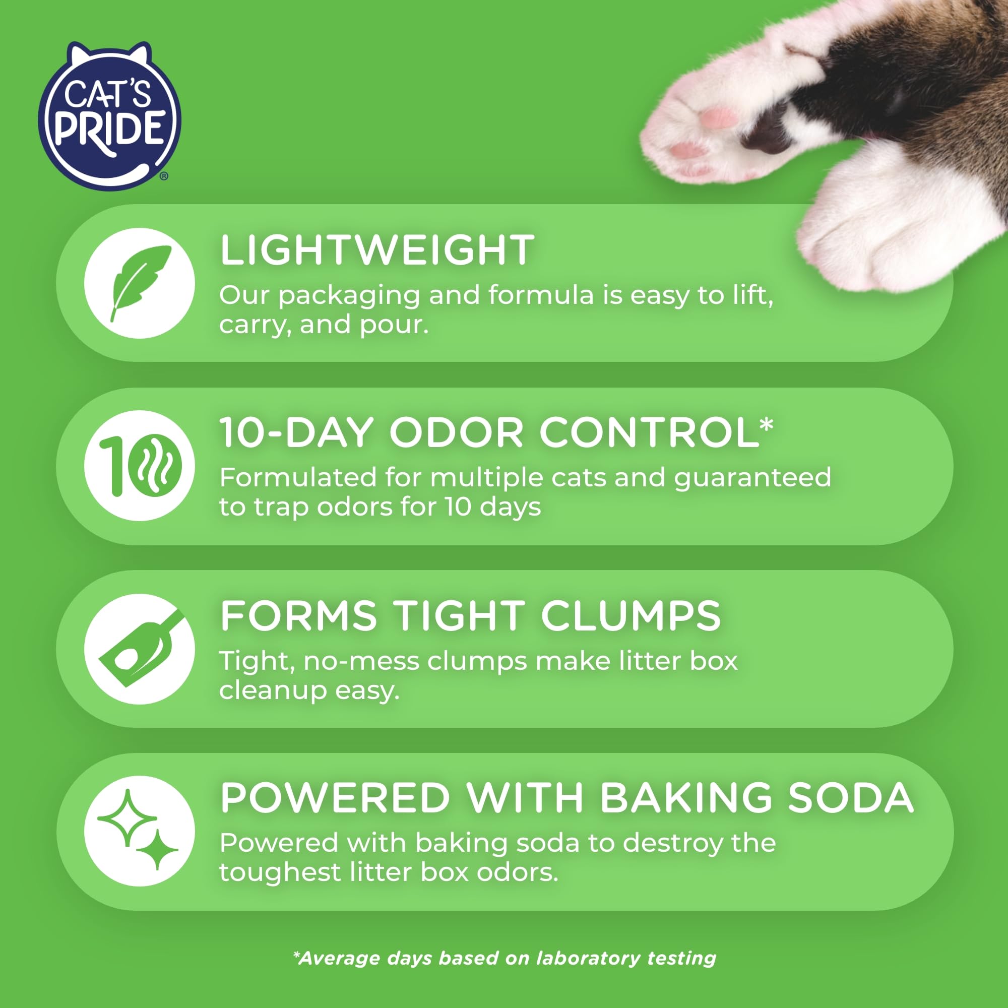 Cat's Pride Premium Lightweight Clumping Litter: Pure & Fresh - Up to 10 Days of Powerful Odor Control - Multi-Cat, Scented, 10 Pounds - Image 4