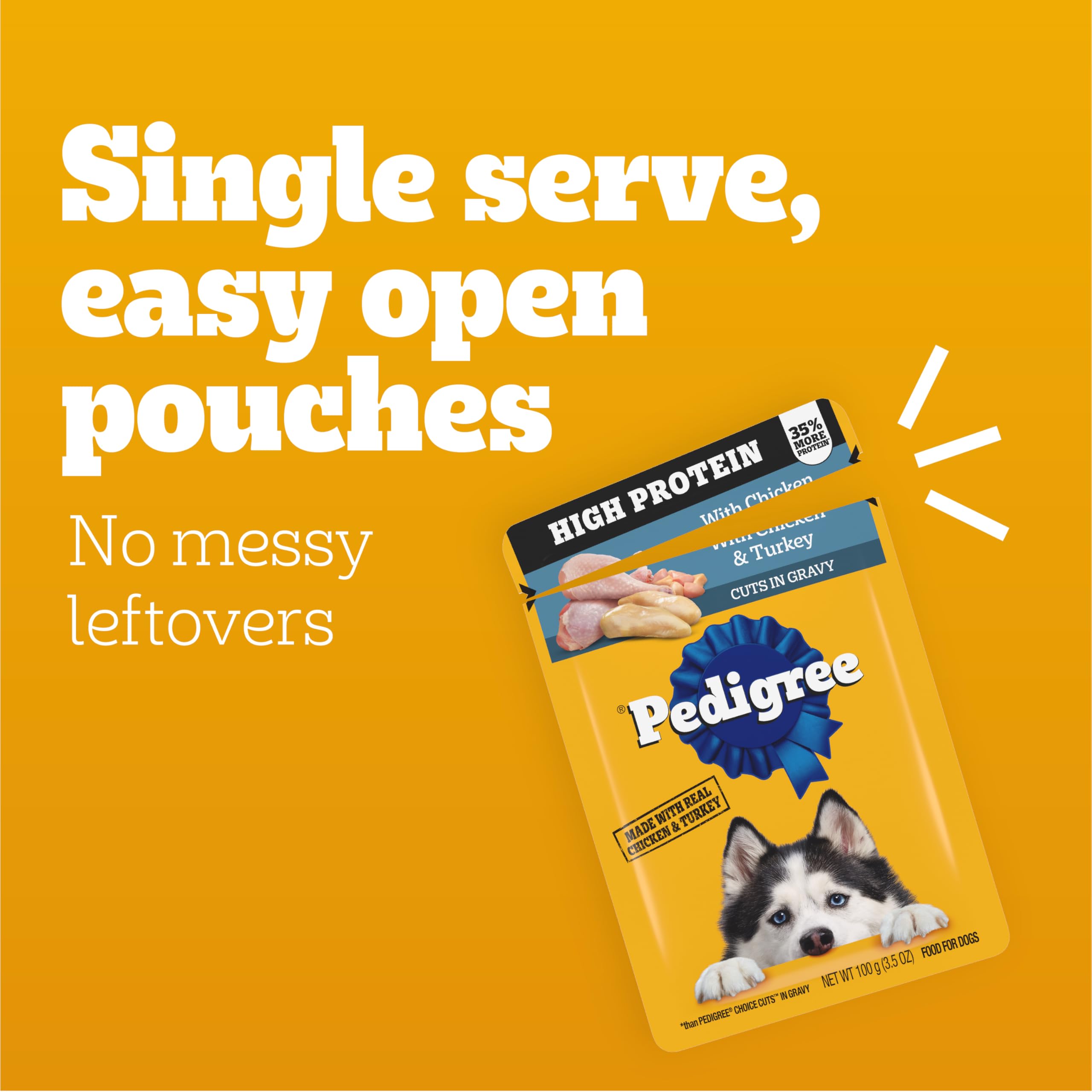 Pedigree High Protein Adult Soft Wet Dog Food Variety Pack, 3.5 oz. Pouches, 18 Count - Image 5