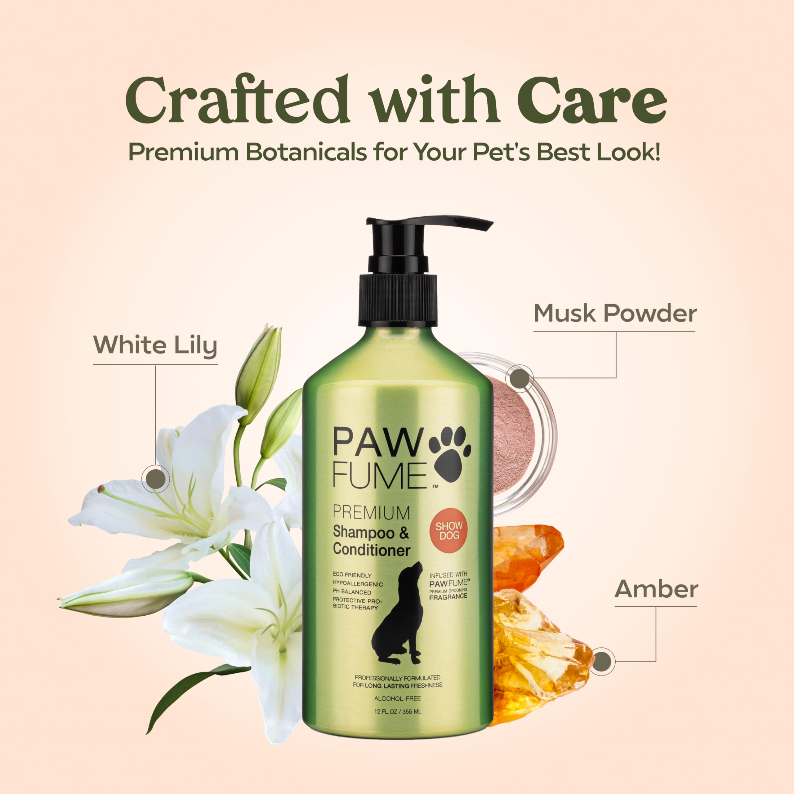 PAWFUME Deshedding Dog Shampoo and Conditioner, Show Dog, 1-Pack ? Nourish & Detangle for Silky Soft Coat ? Probiotic, Deep-Cleaning, pH-Balanced Formula ? Salon-Quality Shampoo for Dogs - Image 4