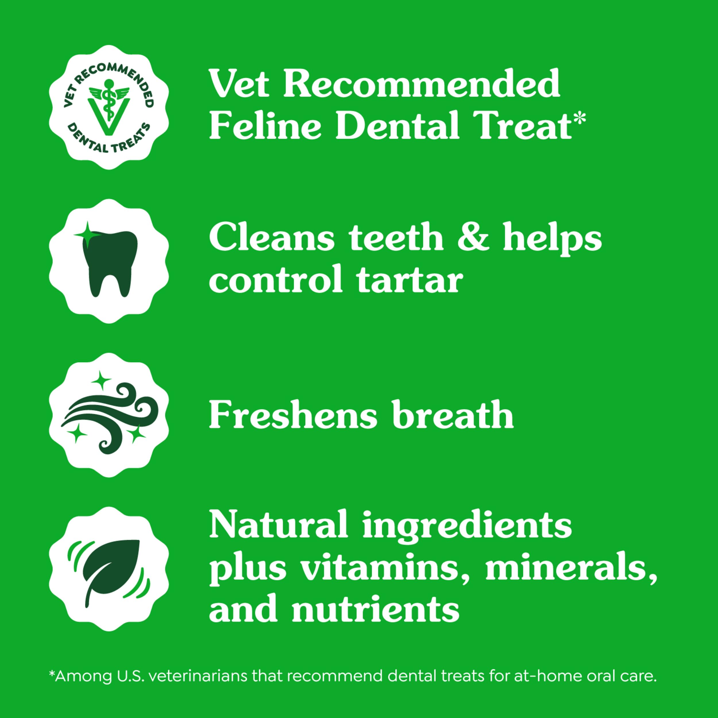 Greenies Feline Adult Dental Cat Treats, Tempting Tuna Flavor, 9.75 oz. Tub - Image 4