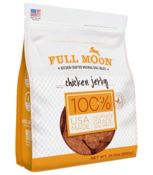 Full Moon Chicken Jerky Healthy All Natural Dog Treats Human Grade Made in USA Grain Free, 1.5 Pound (Pack of 1)
