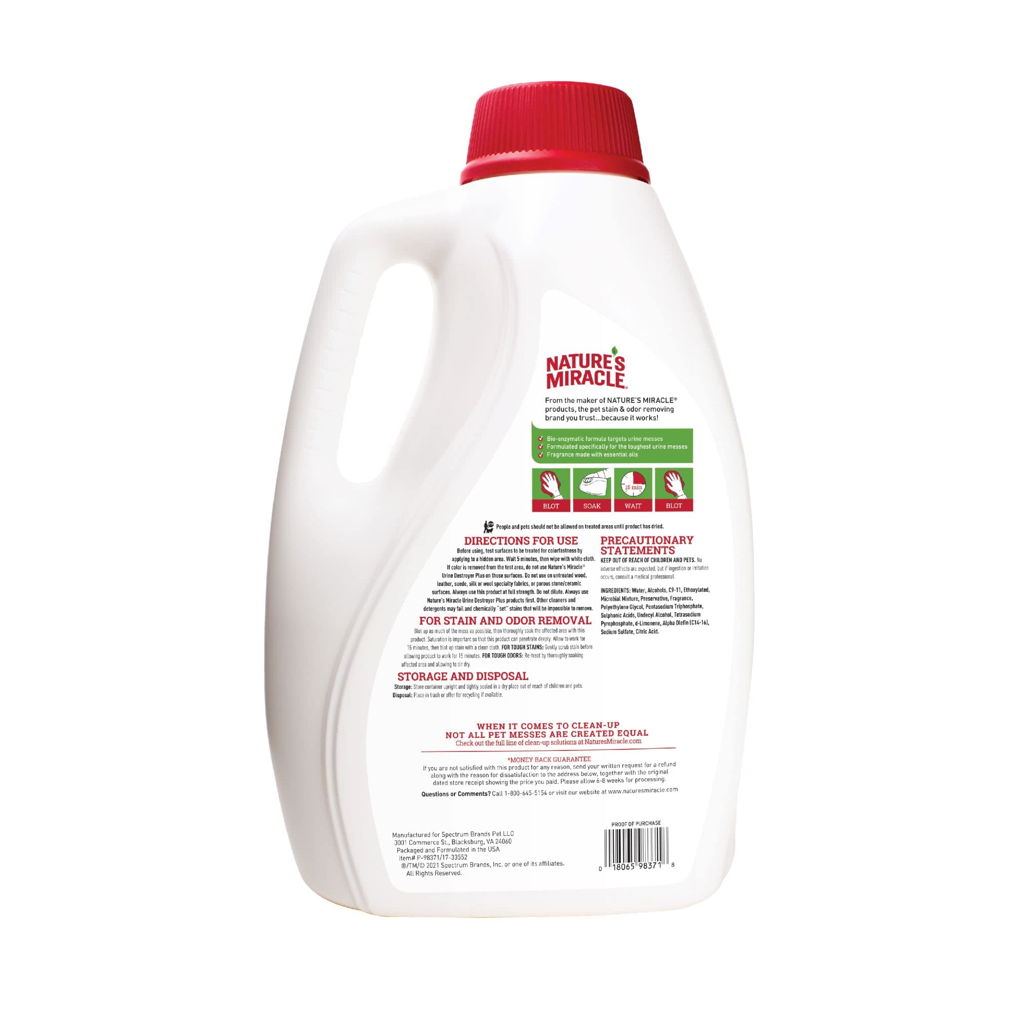 Nature's Miracle Urine Destroyer Plus for Dogs, Enzymatic Formula for Severe Dog Urine Stains, 1 gal - Image 2