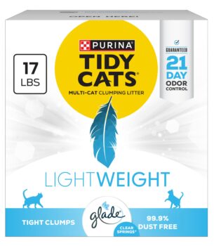 Purina Tidy Cats LightWeight With Glade Clear Springs Multi-Cat, Clumping, Low Dust, Scented Cat litter - 17 lb. Box