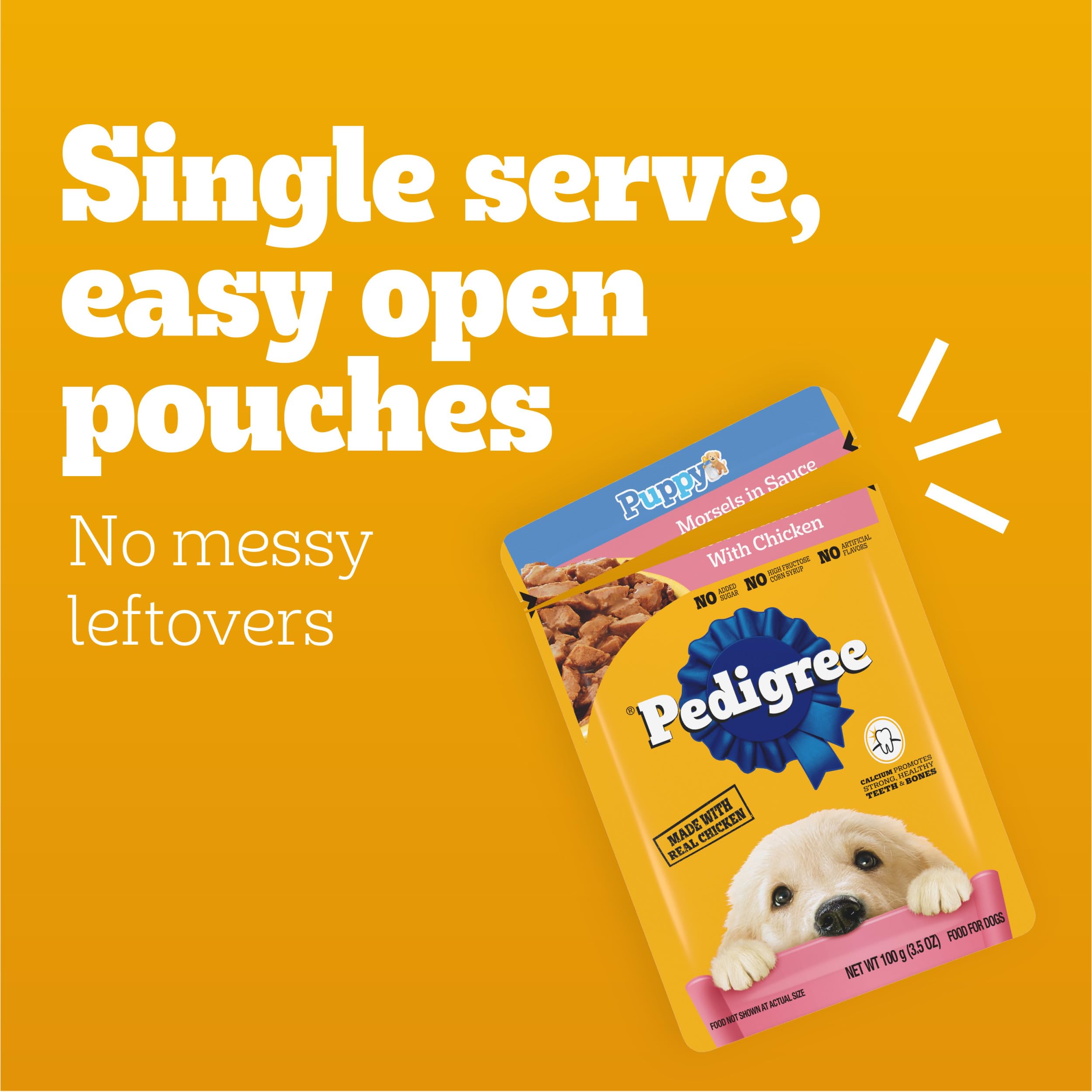 Pedigree Puppy Soft Wet Dog Food Variety Pack, 3.5 oz Pouches, 18 Count (Pack of 2) - Image 5