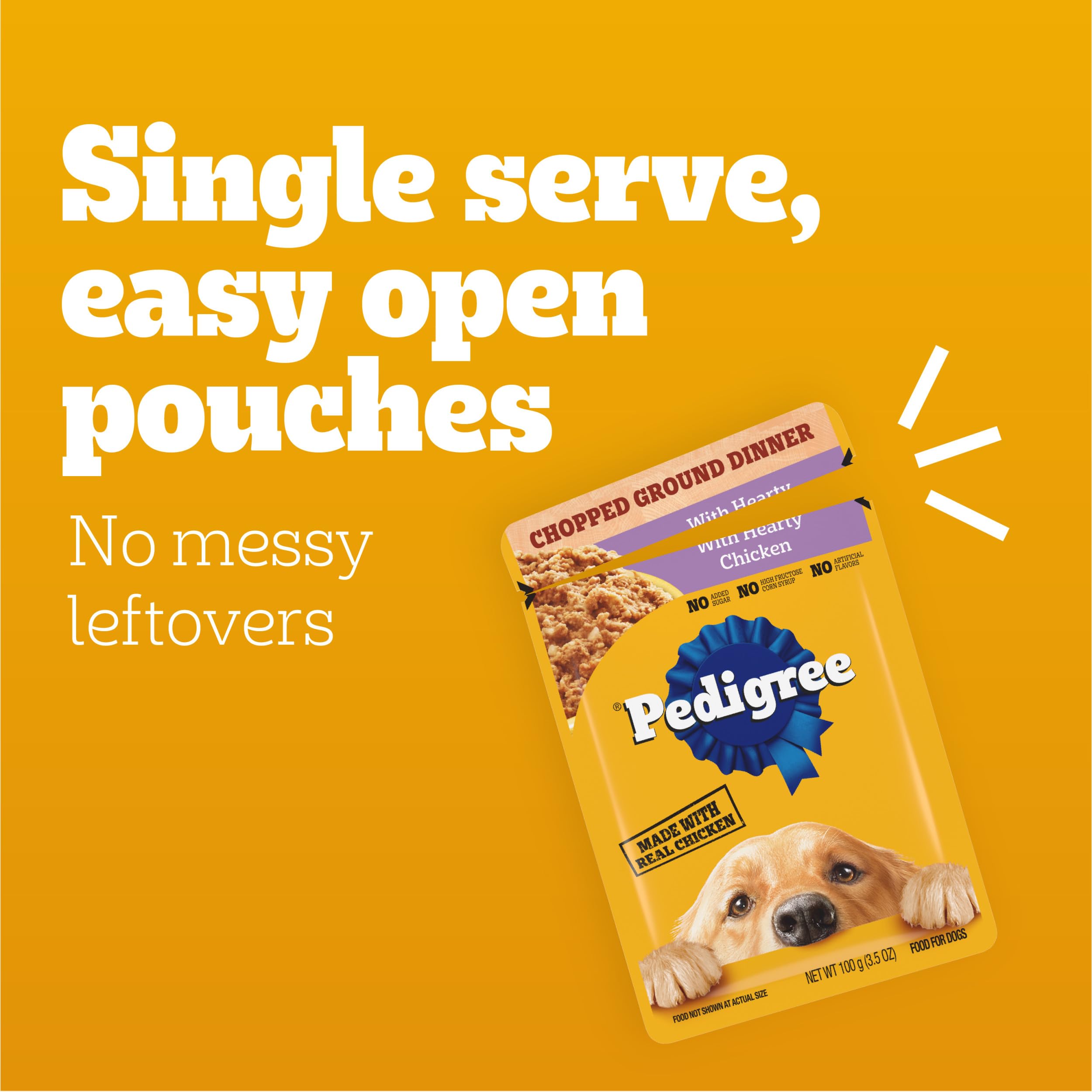 Pedigree Chopped Ground Dinner Adult Soft Wet Dog Food 30-Count Variety Pack, 3.5 oz Pouches - Image 5