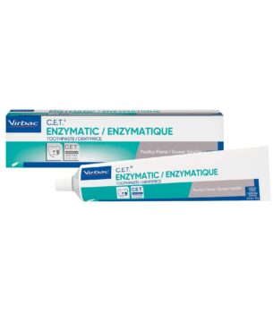 Virbac C.E.T. Enzymatic Toothpaste, Eliminates Bad Breath by Removing Plaque & Tartar Buildup, Best Pet Dental Care Toothpaste, Poultry Flavor, 2.5 oz tube
