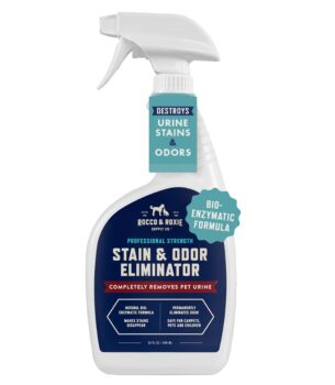 Rocco & Roxie Stain & Odor Eliminator for Strong Odor, 32oz Enzyme Pet Odor Eliminator for Home, Carpet Stain Remover for Cats & Dog Pee, Enzymatic Cat Urine Destroyer, Carpet Cleaner Spray