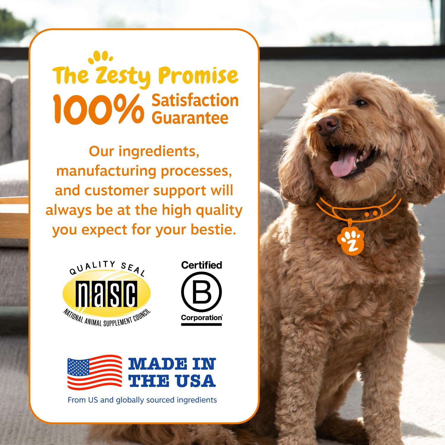 Zesty Paws Probiotics for Dogs, Digestive Enzymes Gut Flora, Digestive Health, Diarrhea & Bowel Support, DE111, Dog Probiotics Soft Chew for Pet Immune System, Chicken, 90 Ct - Image 5