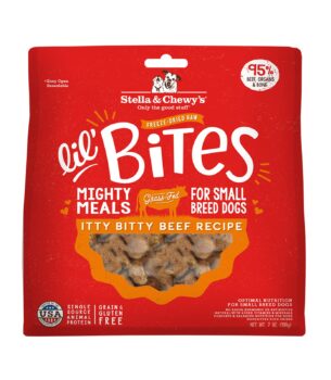 Stella & Chewy's Freeze-Dried Raw Lil' Bites Itty Bitty Beef Recipe Small Breed Dog Food, 7 oz. Bag (Beef)