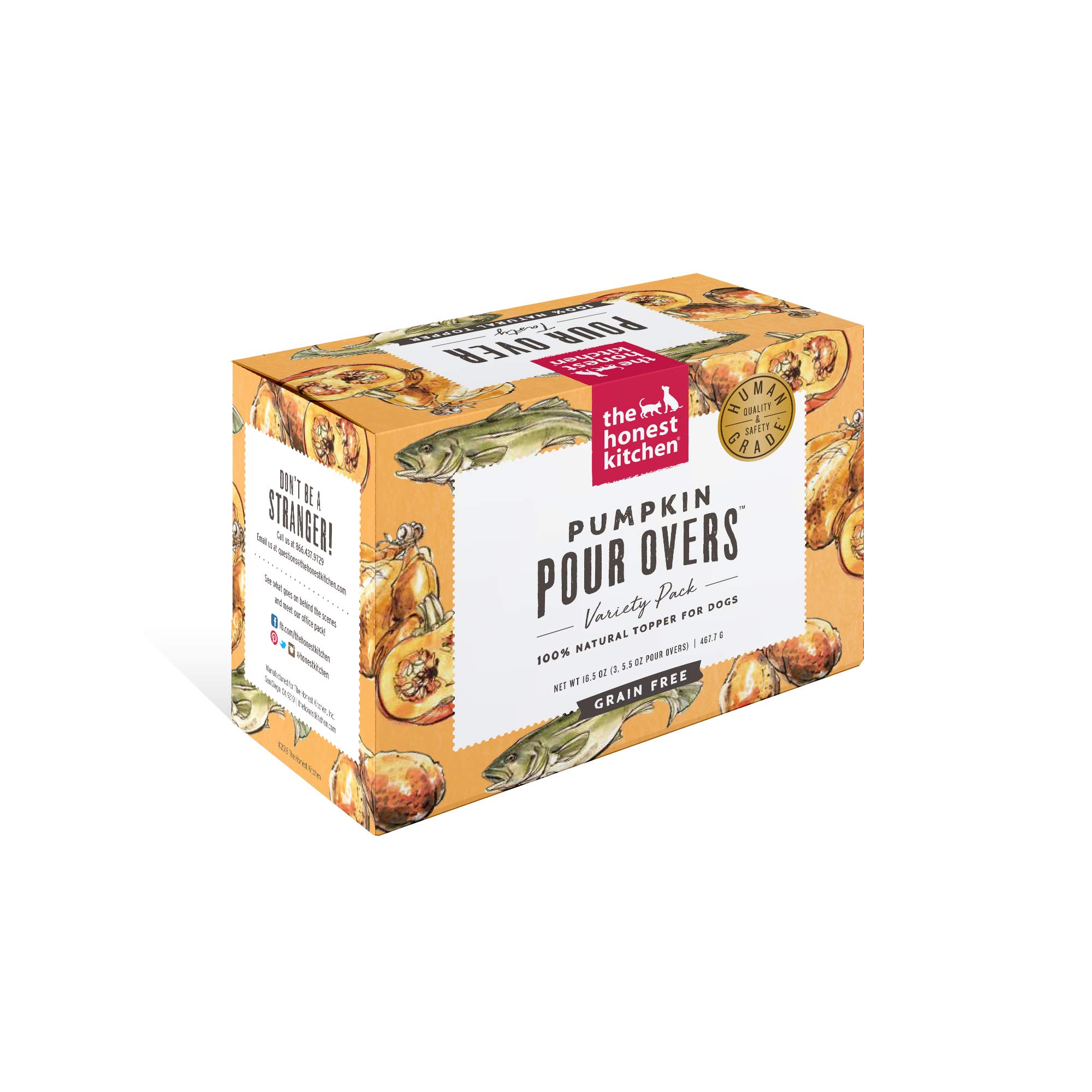 The Honest Kitchen Pumpkin POUR OVERS Wet Toppers for Dogs (3 Pack), 5.5 oz - Variety - Image 2
