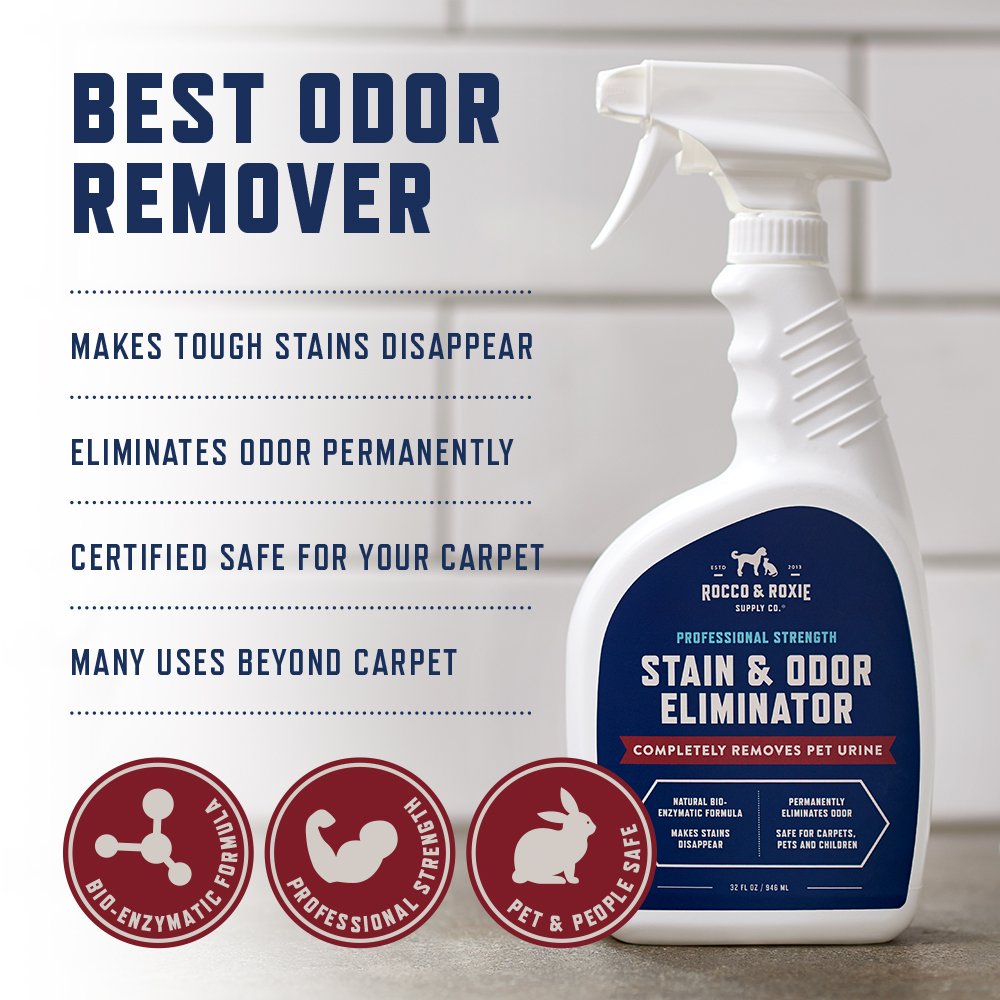 Rocco & Roxie Stain & Odor Eliminator for Strong Odor, 32oz Enzyme Pet Odor Eliminator for Home, Carpet Stain Remover for Cats & Dog Pee, Enzymatic Cat Urine Destroyer, Carpet Cleaner Spray - Image 4