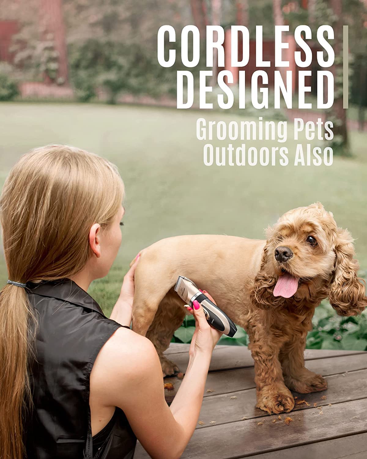 oneisall Dog Clipper Low Noise, Dog Grooming Kit with Rechargeable, Pet Shaver Cordless Electric Quiet Hair Clipper Set for Dogs Cats Pets?Gold? - Image 3