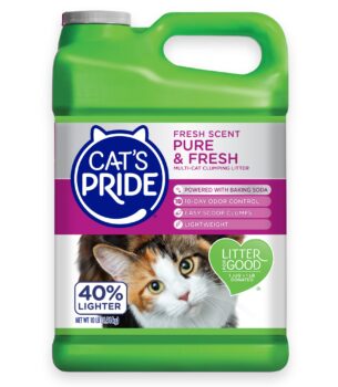 Cat's Pride Premium Lightweight Clumping Litter: Pure & Fresh - Up to 10 Days of Powerful Odor Control - Multi-Cat, Scented, 10 Pounds