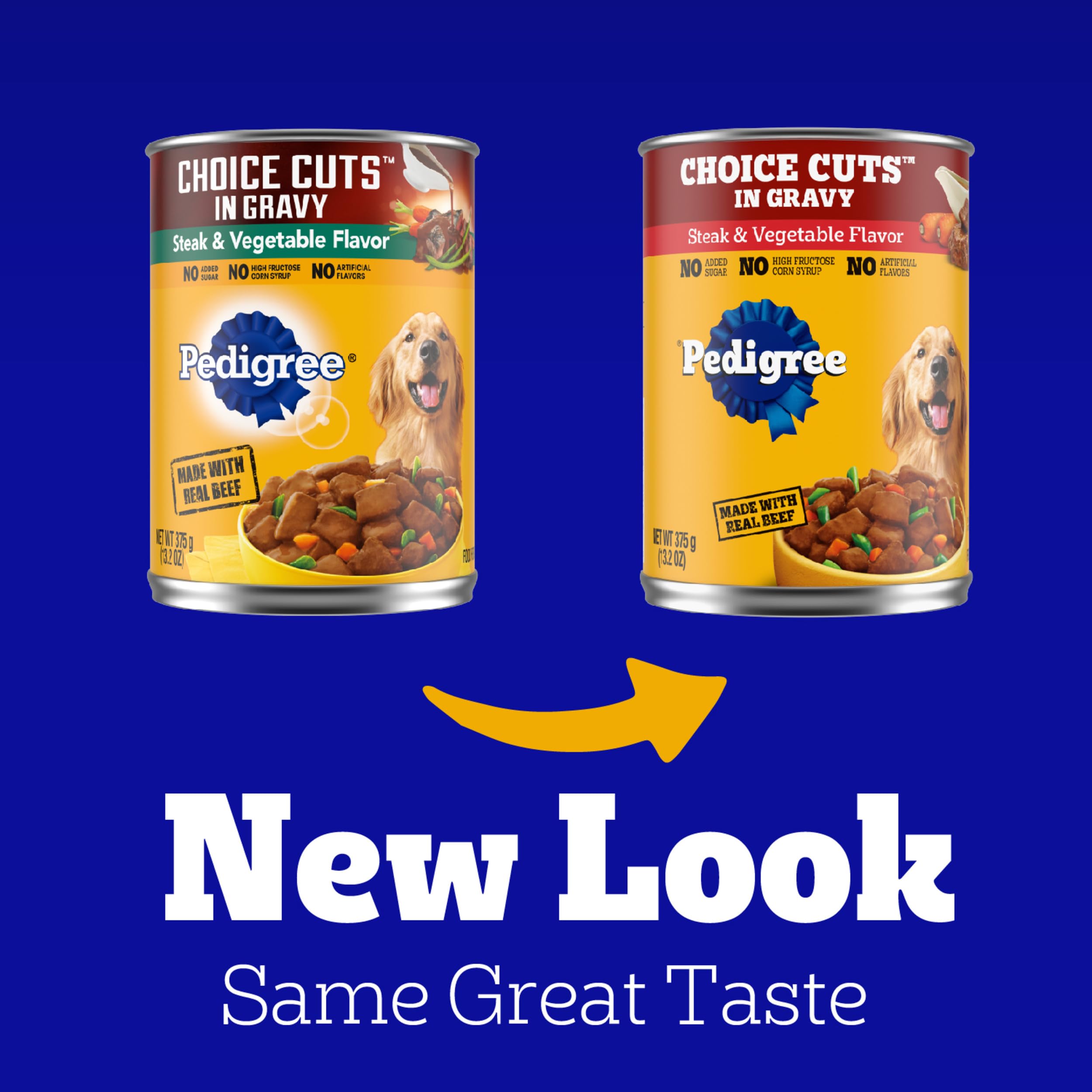 Pedigree Choice Cuts in Gravy Adult Canned Soft Wet Dog Food, Steak & Vegetable, 13.2 oz. Cans (12 Count, Pack of 1) - Image 3