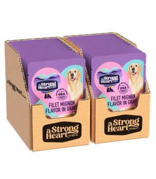 A Strong Heart Wet Dog Food Pouches, Filet Mignon Flavor in Gravy, 3.5 oz Pouches (Pack of 24), Made in The USA with Real Filet Mignon