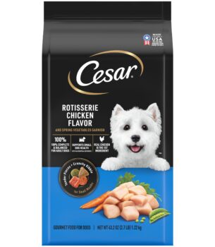 Cesar Small Breed Dry Dog Food Rotisserie Chicken Flavor and Spring Vegetables Garnish, 2.7 lb. Bag